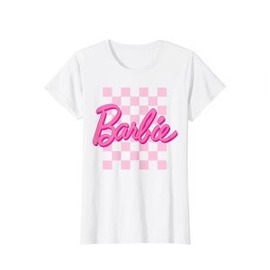 Barbie - Mattel Barbie Logo Pink & White Checkered Background Plus Size - 3X